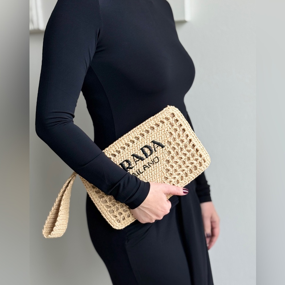 Handmade Crochet Raffia Bag - Beige
Clutch / Summer Handbag